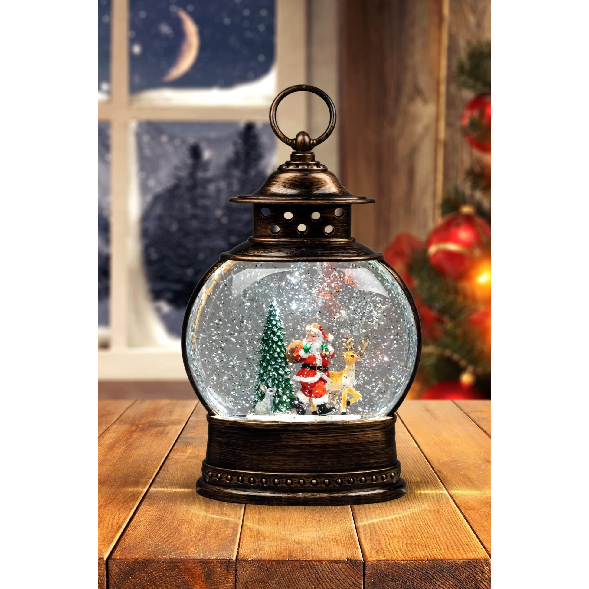 Christmas LED Lamp Lantern Indoor USB Battery Xmas Decorative Light, White - image 1