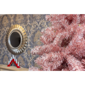 7FT Rose Gold Christmas Tree Shiny Tinsels - thumbnail 3