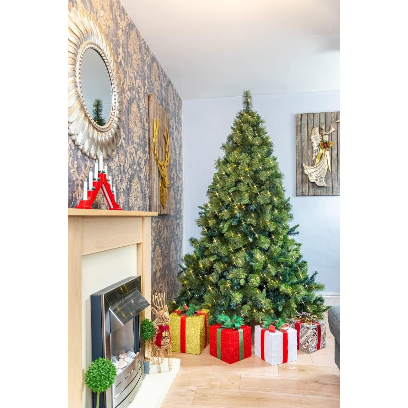 8FT Prelit Green Kentucky Christmas Tree Warm White LEDs - image 1