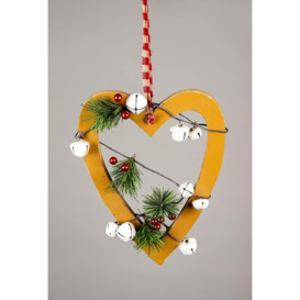 Wooden Hanging Decoration Heart Shape Light Brown 23X1.2X30 CM