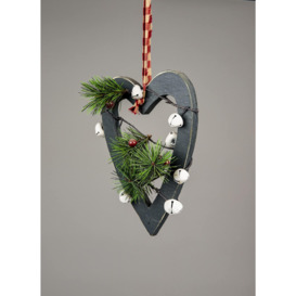 Wooden Hanging Decoration Heart Shape Green 18X1.2X23 CM