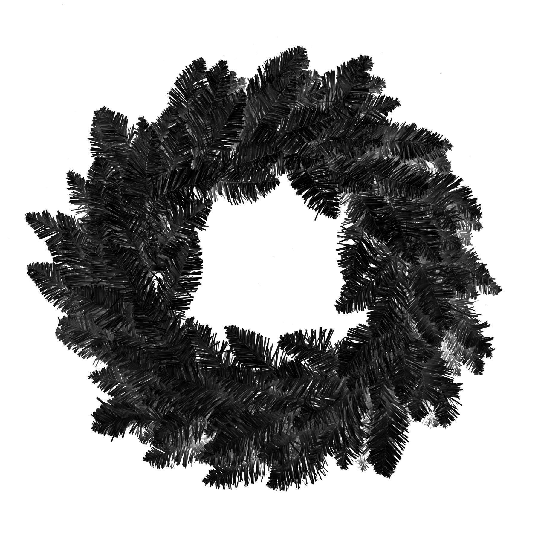 Black Imperial Pine Wreath Christmas Holiday Xmas Home Office Fireplaces Stairs Decoration - image 1