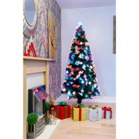 4Ft/120cm Pastel Stars and Baubles Fibre Optic Christmas Tree LED Pre-Lit - thumbnail 2