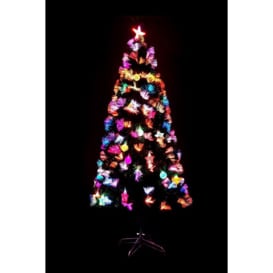4Ft/120cm Pastel Stars and Baubles Fibre Optic Christmas Tree LED Pre-Lit - thumbnail 1