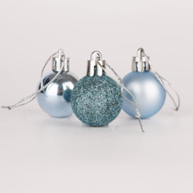 30mm/12Pcs Christmas Baubles Shatterproof Light Blue,Tree Decorations - thumbnail 1