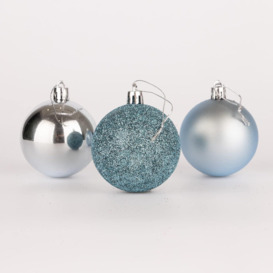 50mm/9Pcs Christmas Baubles Shatterproof Light Blue,Tree Decorations
