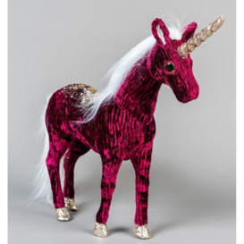Burgundy Figures Santa Reindeer Tree Christmas Tabletop Centrepiece Showpieces Home Art & Craft Xmas Party , 33cm Unicorn