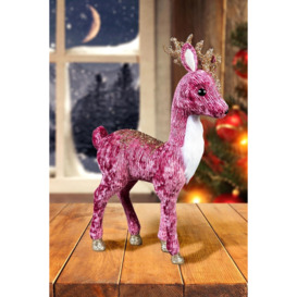 52cm Burgundy Reindeer - Christmas Figurine - thumbnail 2