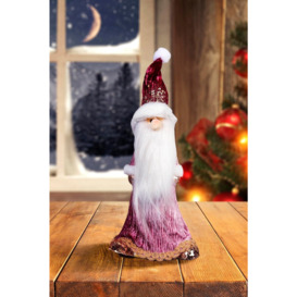 66cm Burgundy Santa - Christmas Figurine - thumbnail 2