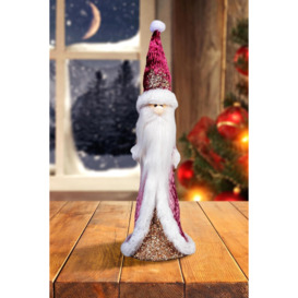 34cm Burgundy Santa - Christmas Figurine - thumbnail 2