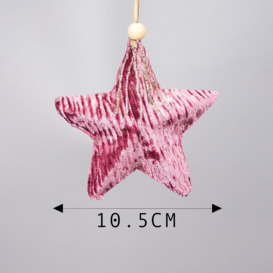 10.5cm Pink Star - Christmas Hanging Decoration - thumbnail 2
