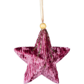 10.5cm Pink Star - Christmas Hanging Decoration - thumbnail 1