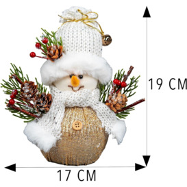 19cm Snowman - Decorative Free Standing Figurine - thumbnail 3