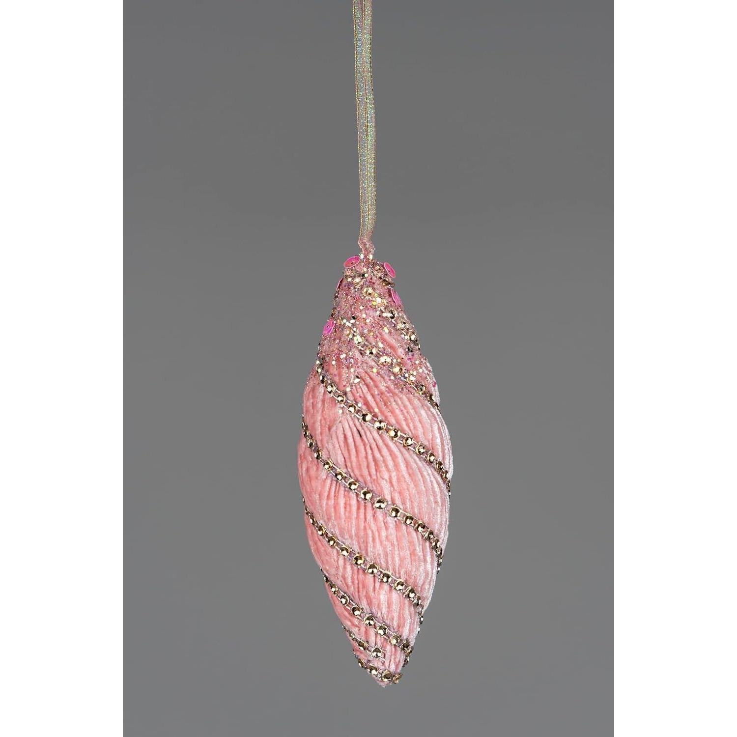 15cm Nut Shape Bauble Baby Pink - Christmas Hanging Decoration - image 1