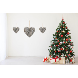 20cm Heart Shape Birch Bark Wooden Christmas Wall Hanging Decoration - thumbnail 2