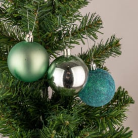 60mm/6Pcs Christmas Baubles Shatterproof Turquoise,Tree Decorations - thumbnail 2