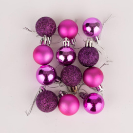 30mm/24Pcs Christmas Baubles Shatterproof Purple,Tree Decorations - thumbnail 3