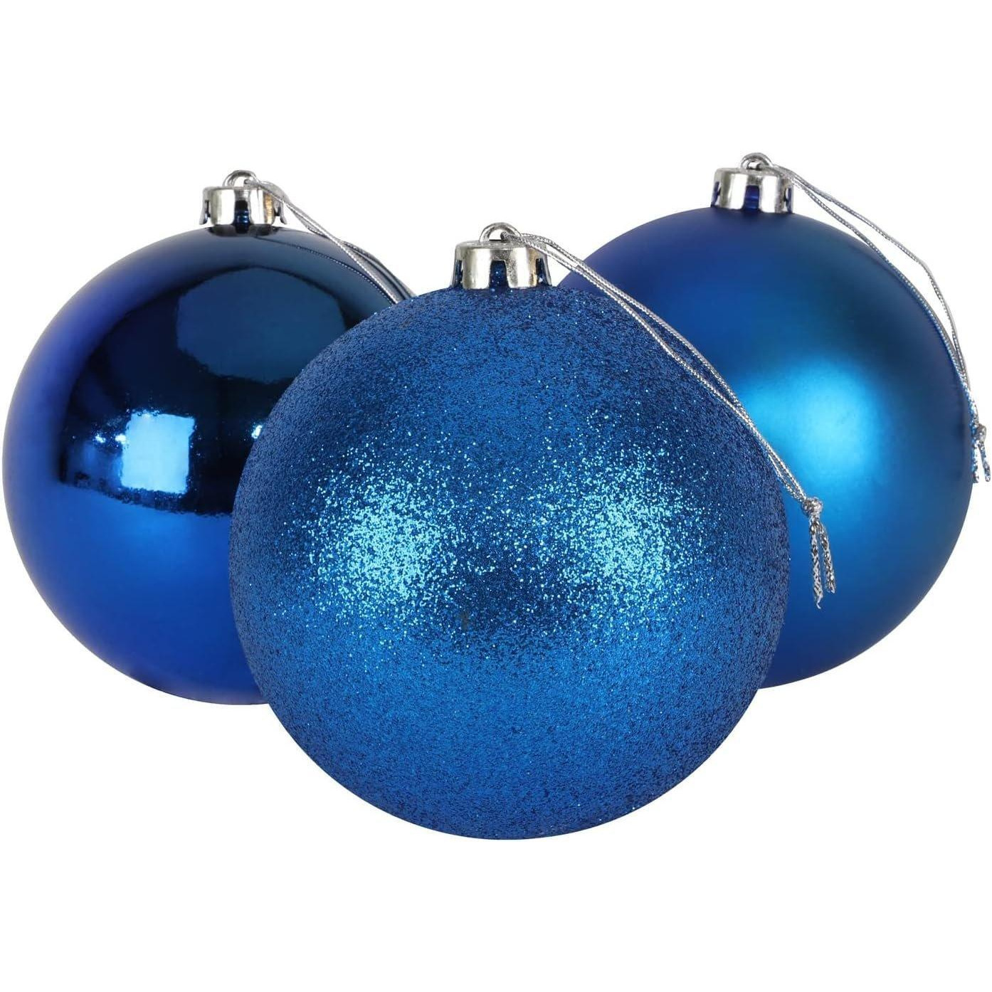 15cm/3Pcs Christmas Baubles Shatterproof Blue,Tree Decorations - image 1