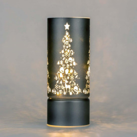 22cm Christmas Decorated Vase Led Grey Glass Vase / Christmas Tree - thumbnail 1