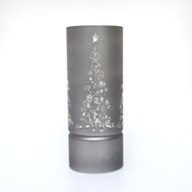 22cm Christmas Decorated Vase Led Grey Glass Vase / Christmas Tree - thumbnail 3