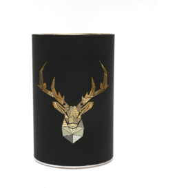 17cm Christmas Decorated Vase Led Black Glass Vase / Stags Head - thumbnail 3