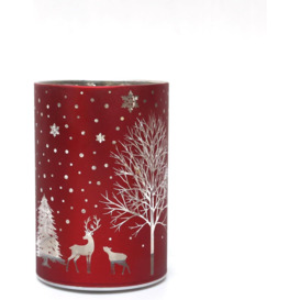 12cm Christmas Decorated Vase Led Red Glass Vase / Tree - thumbnail 2