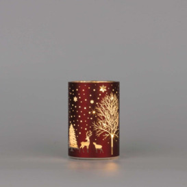 12cm Christmas Decorated Vase Led Red Glass Vase / Tree - thumbnail 3