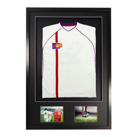 3D + Double Aperture Mounted Sports Shirt Display Frame with Black Frame and Black Mount 61 x 91.5cm