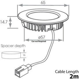 2x BRUSHED NICKEL Round Surface or Flush Under Cabinet Kitchen Light & Driver Kit - Natural White LED