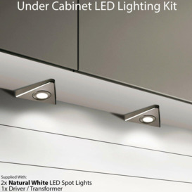 2x BRUSHED NICKEL Triangle Surface Under Cabinet Kitchen Light & Driver Kit - Natural White LED - thumbnail 2