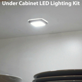 Square LED Plinth Light Kit 4 NATURAL WHITE Spotlights Kitchen Bathroom Panel - thumbnail 2