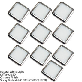 Square LED Plinth Light Kit 10 NATURAL WHITE Spotlights Kitchen Bathroom Panel - thumbnail 3