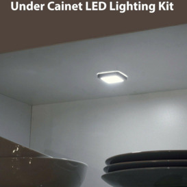 Square LED Plinth Light Kit 5 WARM WHITE Spotlights Kitchen Bathroom Floor Panel - thumbnail 2