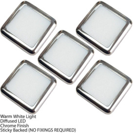 Square LED Plinth Light Kit 5 WARM WHITE Spotlights Kitchen Bathroom Floor Panel - thumbnail 3
