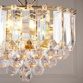 3 Light Chandelier Pendant BRASS & ACRYLIC Shade Hanging Ceiling Lamp Holder - thumbnail 3