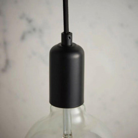 Hanging Ceiling Pendant Light & Rose Kit Matt Black Industrial Adjustable Lamp - thumbnail 1