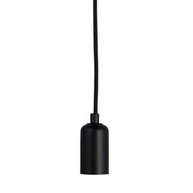 Hanging Ceiling Pendant Light & Rose Kit Matt Black Industrial Adjustable Lamp - thumbnail 3