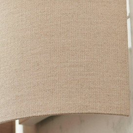 Fabric LED Wall Light Natural Neutral Semi Circle Linen Shade Sleek Lamp Fitting - thumbnail 3