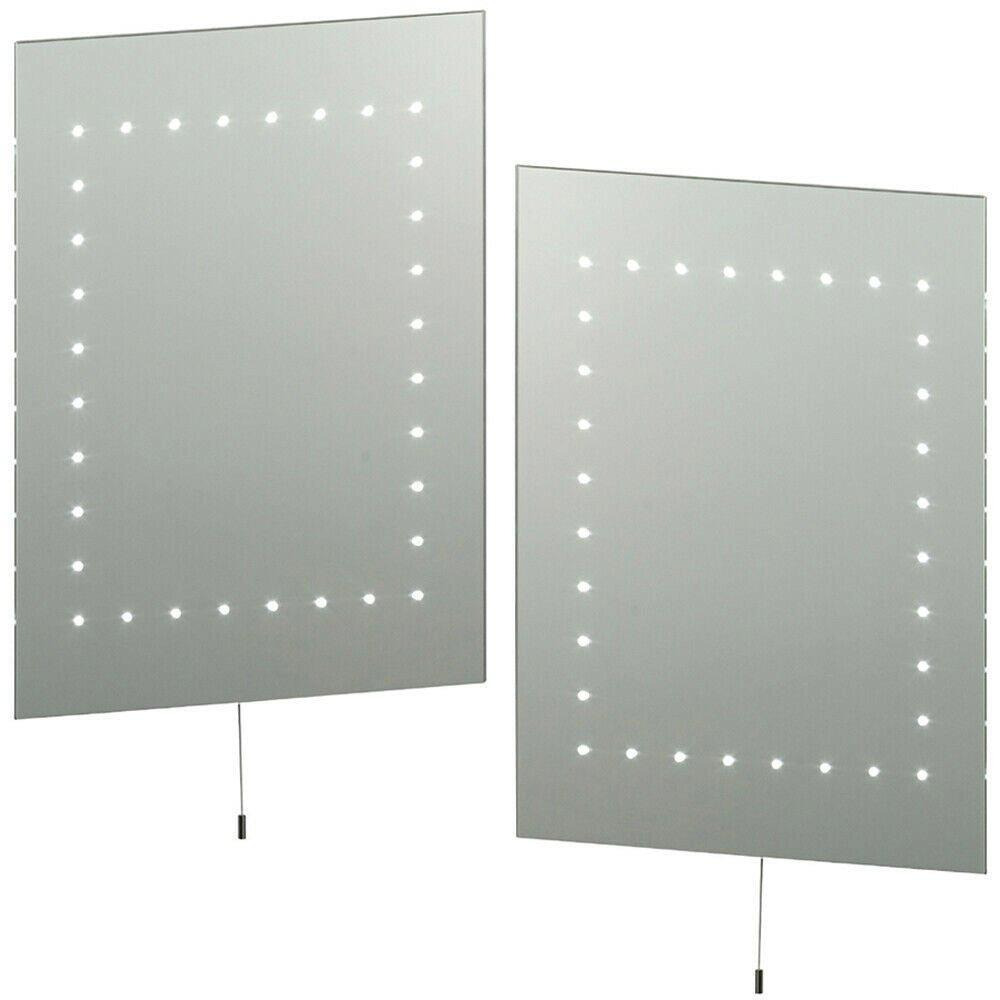 2 PACK IP44 LED Bathroom Mirror 50cm x 39cm Vanity Wall Light Energy Efficient - image 1
