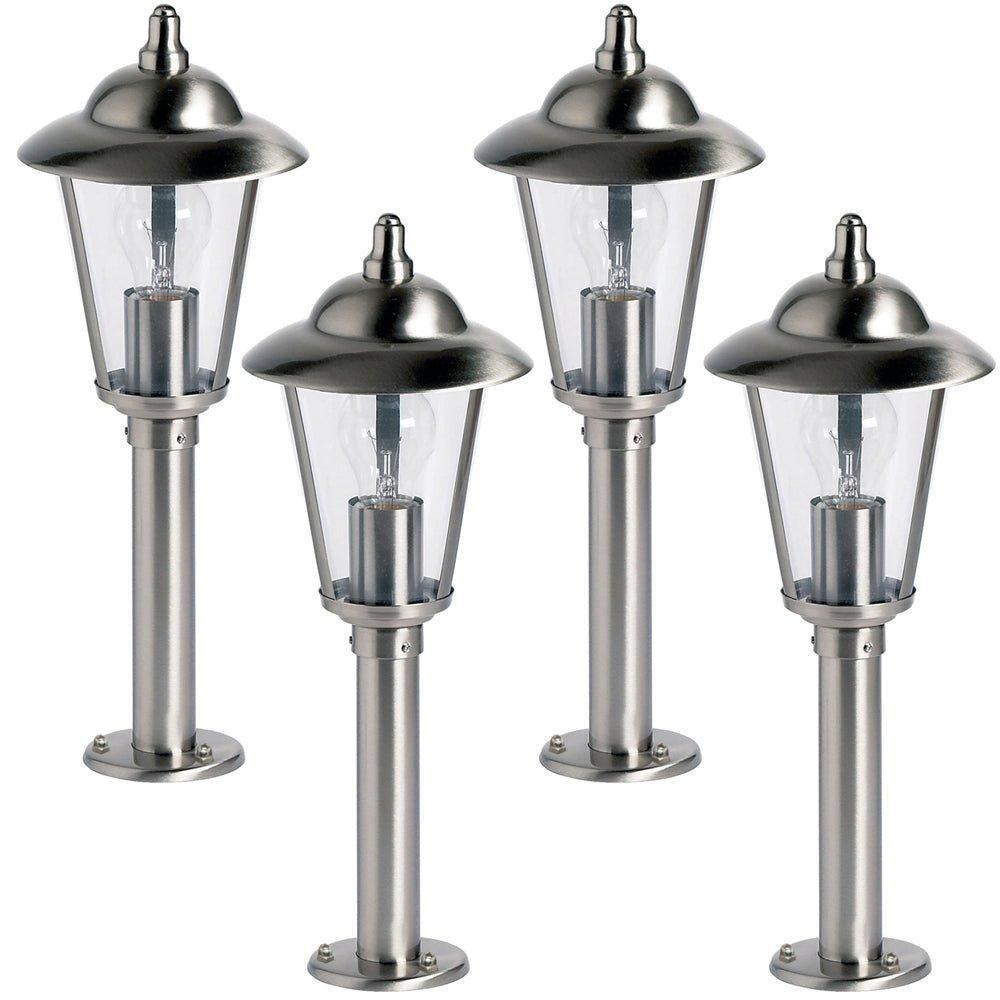 4 PACK Outdoor Post Lantern Light Stainless Steel Gate Wall Path Porch Lamp LED - image 1