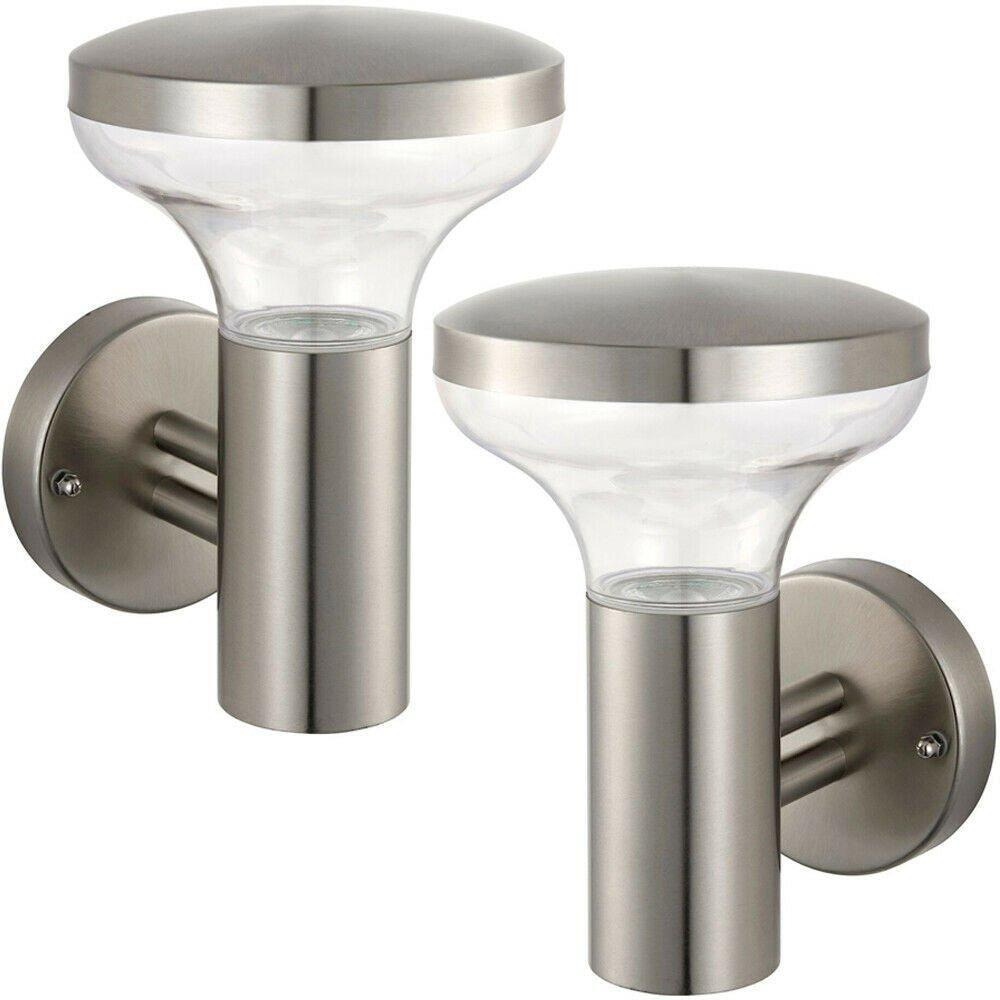 2 PACK IP44 Outdoor LED Lamp Stainless Steel Wall Light Porch Vase Cool White - image 1