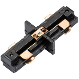 Commercial Track Light Internal Connector - 80mm Length - Black Pc Rail System - thumbnail 1