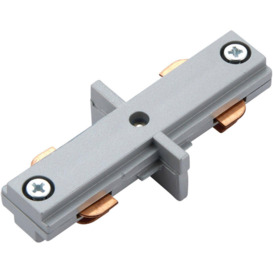 Commercial Track Light Internal Connector - 80mm Length - Silver Rail System - thumbnail 1