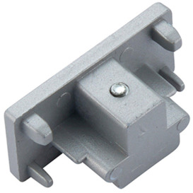 Commercial Track Light Dead End Connector - Single Circuit - Silver Rail System