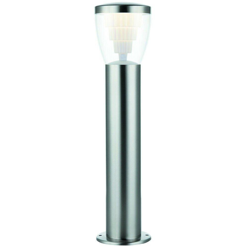 500mm Outdoor LED Lamp Post Bollard Round Brushed Steel 10W Cool White Light - image 1
