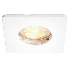 IP65 Bathroom Slim Square Ceiling Downlight Matt White Recessed GU10 LED Lamp