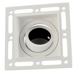 Invisible Plaster Over Square Ceiling Spotlight Matt White Adjustable Angle GU10 - thumbnail 3