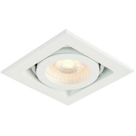 Single Square Adjustable Head Ceiling Spotlight White GU10 50W Box Downlight - thumbnail 3