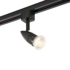 Adjustable Ceiling Track Spotlight Matt Black Single 7W Max GU10 Lamp Downlight - thumbnail 1