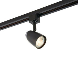 Adjustable Tilt Ceiling Track Spotlight Matt Black 50W Max GU10 Lamp Downlight - thumbnail 1